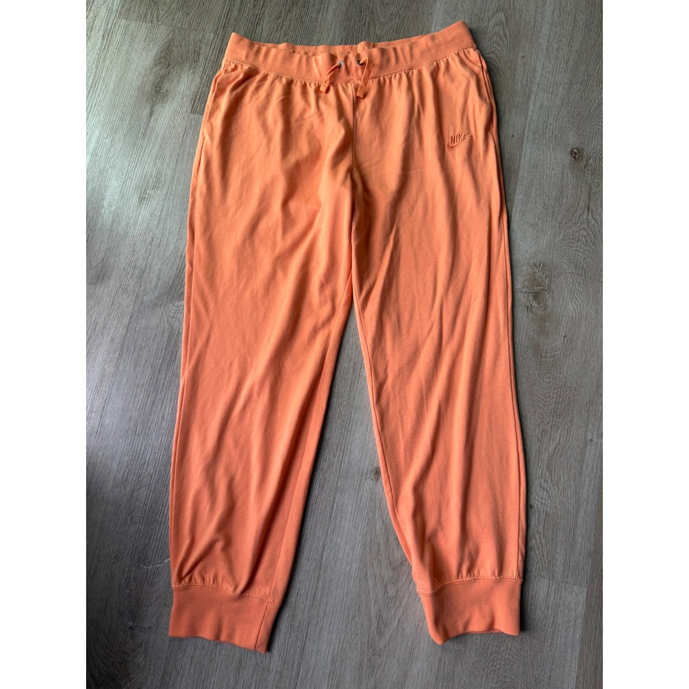 Nike Women Orange Sportswear Jersey Jogger Pants Large BV3922-827